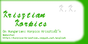 krisztian korpics business card